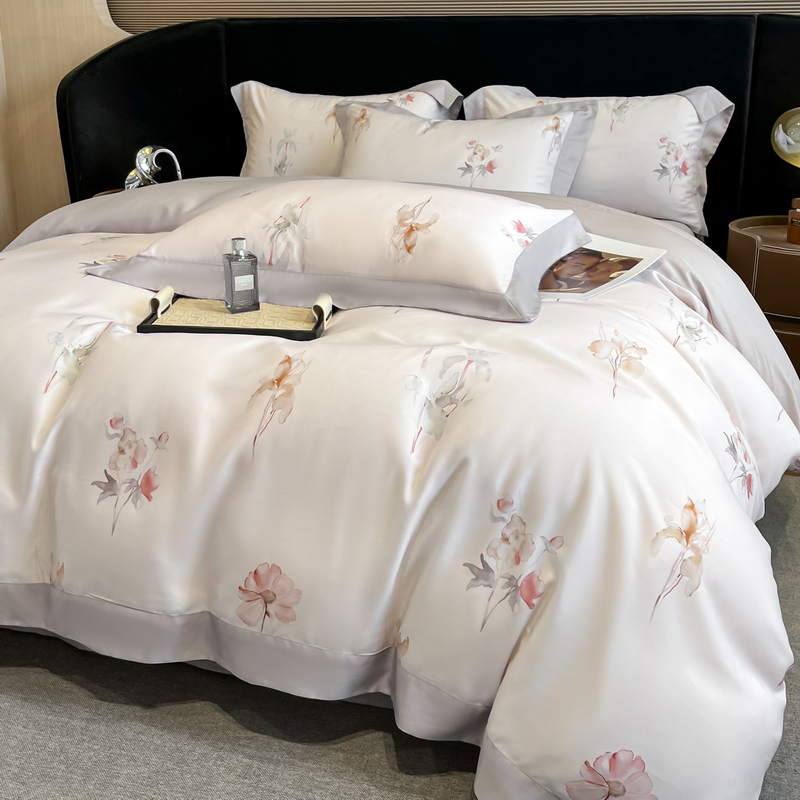 Aesthetic Floral Duvet Cover - Luksusowy zestaw pościeli z nadrukiem kwiatowym,